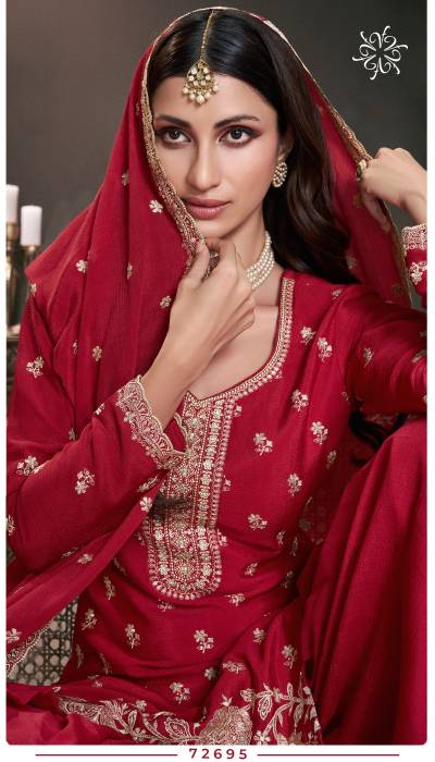 VINAY BY SAAYORI DESIGNER CHINON EMBRODARY SALWAR SUIT WHOLESALER IN INDIA